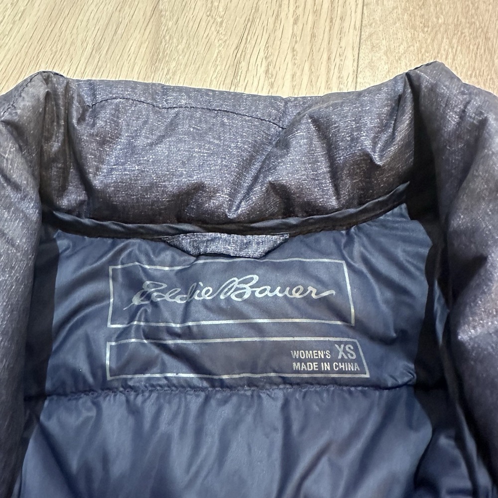 Eddie Bauer EB650 Down Puffer Vest Womens Sz XS Gray/Blue Full Zip Gorpcore - Picture 2 of 8